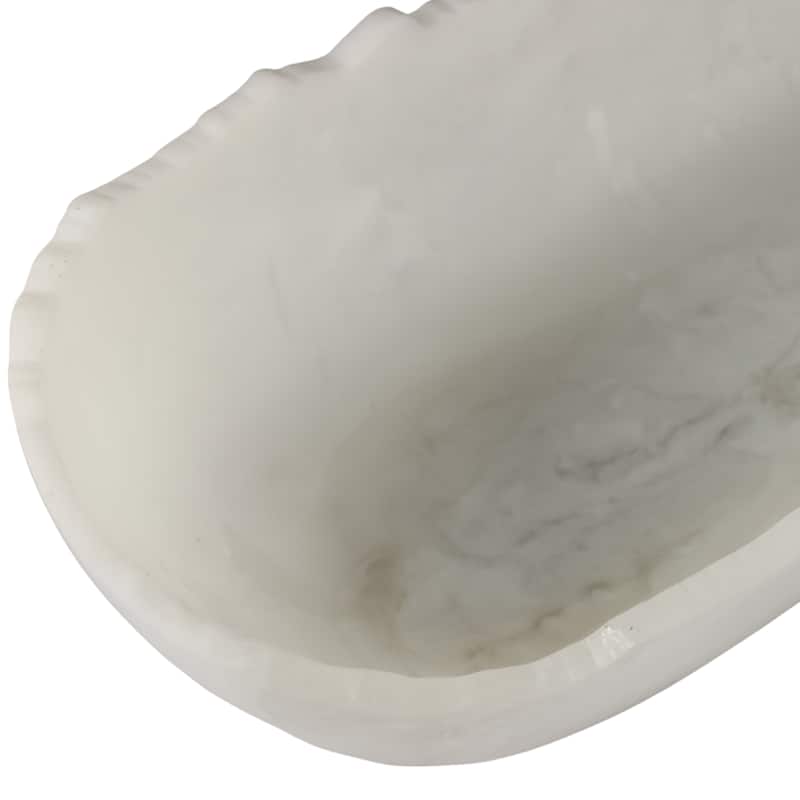 Resin Decorative Bowl Coastal Style Centerpiece Home Decor - 5" White - 23" x 9" x 5"