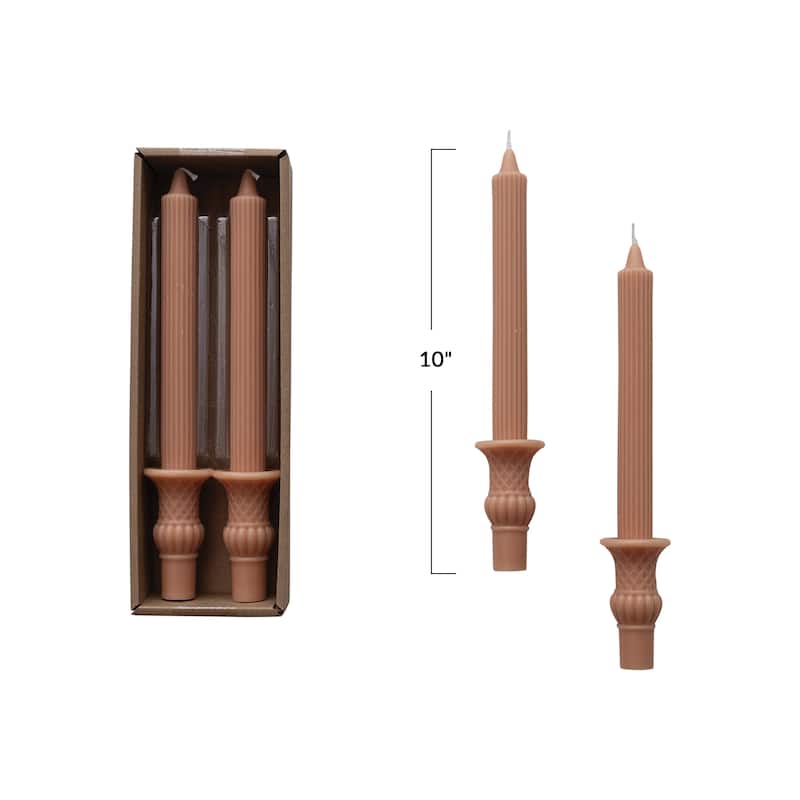 Unscented Taper Candles, Set of 2 - 1.5"L x 2.0"W x 10.0"H