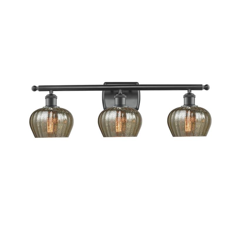 Innovations Lighting Fenton 3 Light 26" Wide Bathroom Vanity Light - Matte Black / Mercury