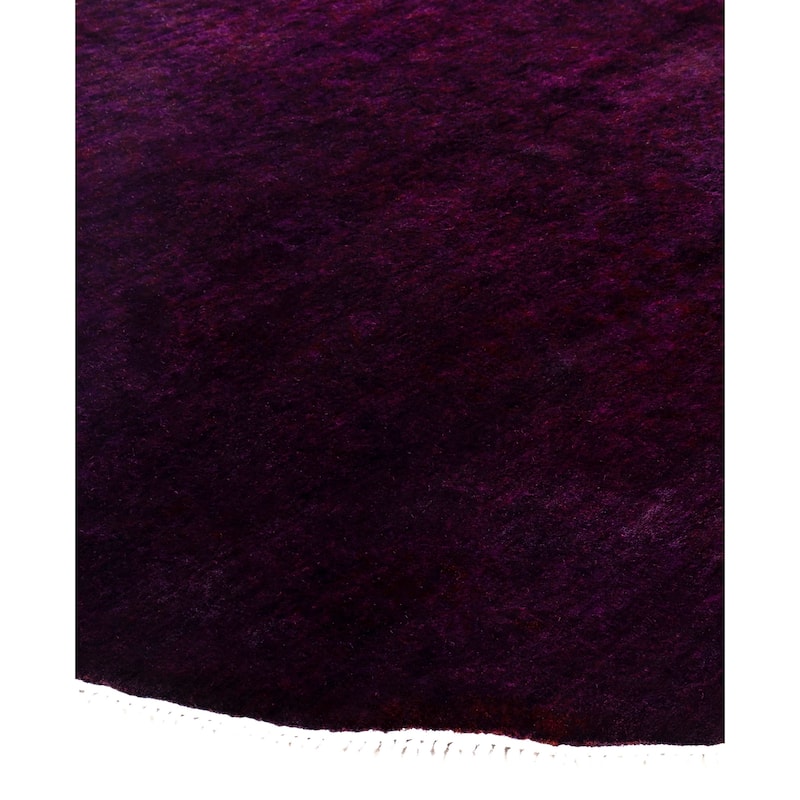 Overdyed One-of-a-Kind Hand-Knotted Area Rug - Purple - 6' 1" x 6' 1"