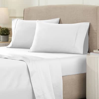 Superior Egyptian Cotton 1200 Thread Count Eco-Friendly Solid or Embroidered Sheet Set