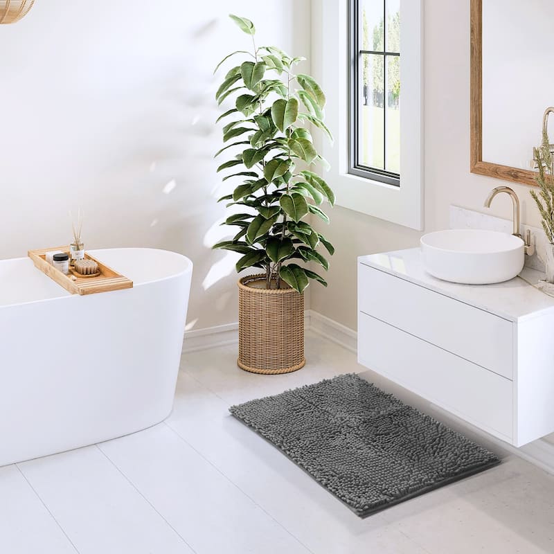 Empyrean Non-Slip Super Plush Chenille Bathroom Rugs
