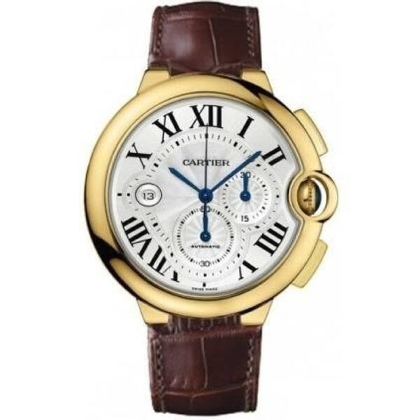 Shop Cartier Men S W6920007 Ballon Bleu Chronograph Brown Leather Watch On Sale Overstock 31410705