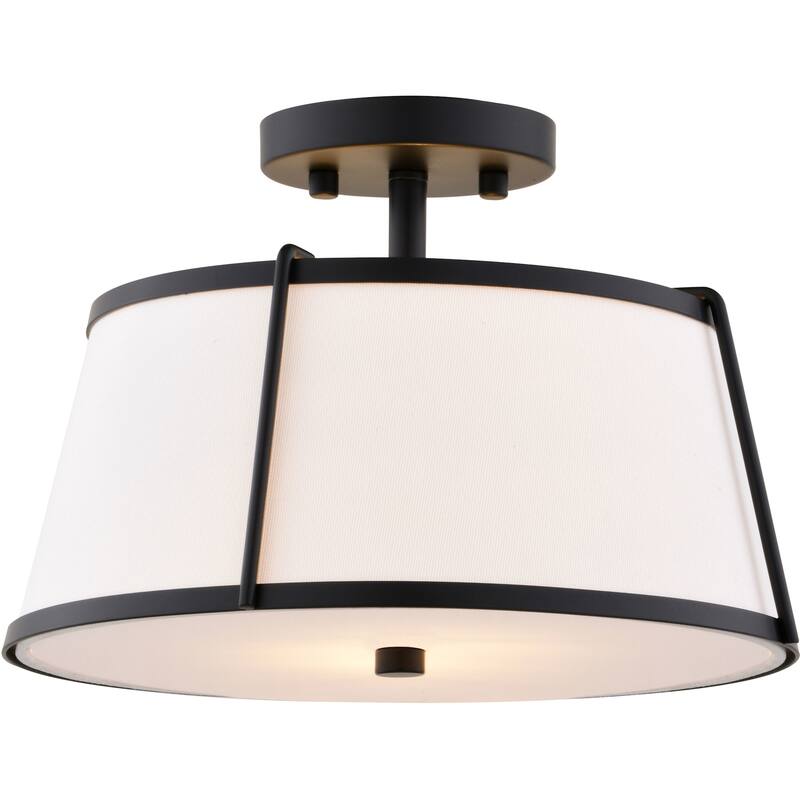 Vaxcel Lighting C0329 Marion 2 Light 13" Wide Semi-Flush Drum Ceiling - Matte Black