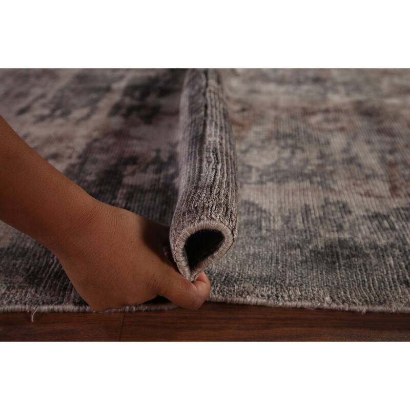All-Over Abstract Indian Area Rug Handmade Wool Carpet - 8'0"x 10'2"