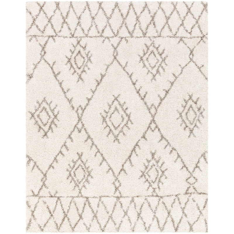 Amira Ivory Moroccan Shag Area Rug (7'10" x 10'3") - 7'10" x 10'3"