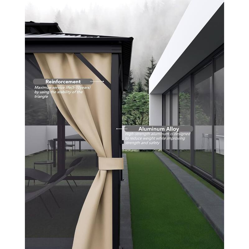 12'x14' Hardtop Gazebo for Patio, Deck, Backyard, Lawn, and Garden - 12X14 Ft