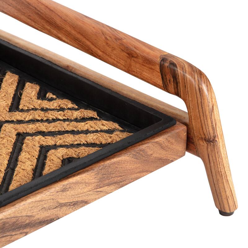 Jani Single-Tier Natural Stand 2-Pair Rubber Boot Tray