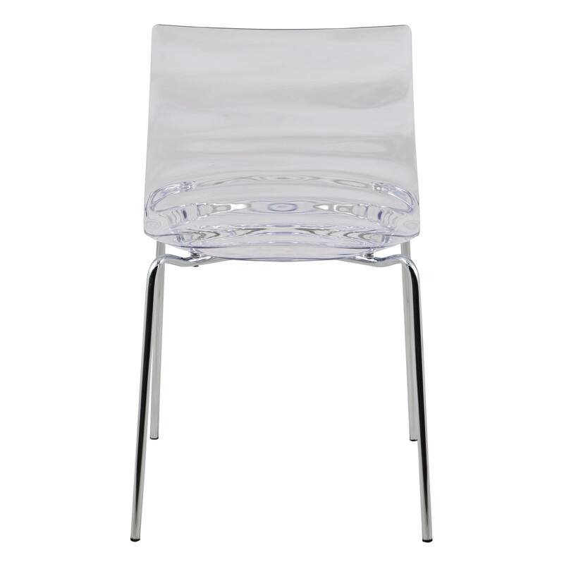 Astor Acrylic Dining Chair with Chrome Legs (Set of 2) Modern Accent Side Chair