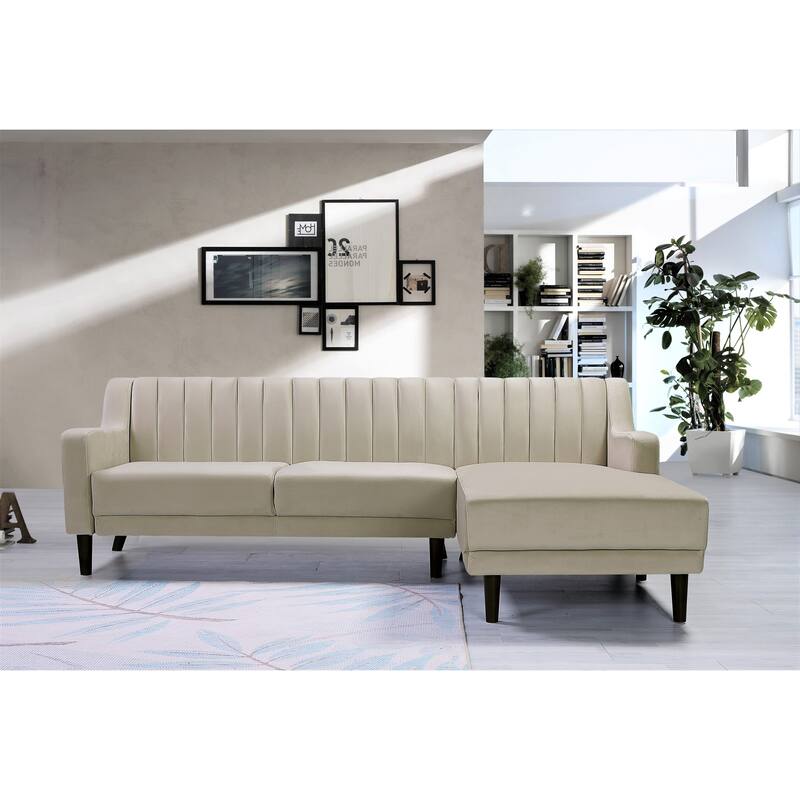 Steve Velvet Sectional Right-facing