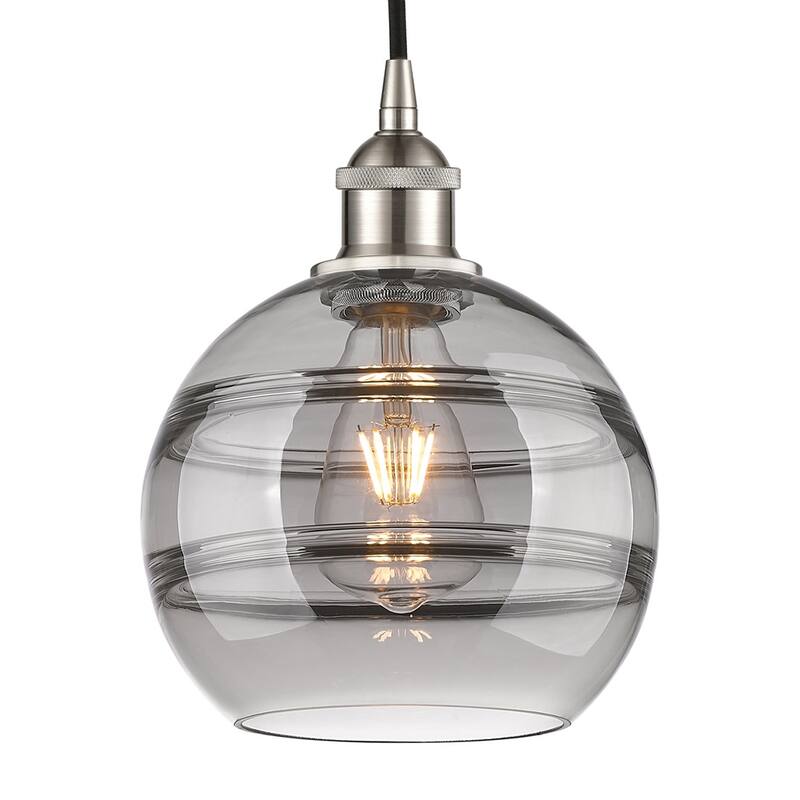Innovations Lighting 616-1P 10 8 Rochester Pendant Rochester 8" Wide - Brushed Satin Nickel / Light Smoke