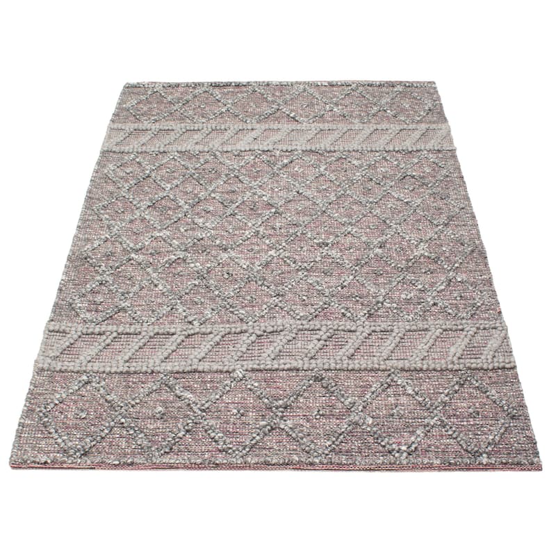 ECARPETGALLERY Braid weave Sienna Grey Wool Rug - 5'1 x 8'0