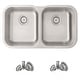 preview thumbnail 2 of 12, STYLISH Jaspel Dual Mount 31.25" Double-Bowl Kitchen Sink - 31.25" x 18" x 9"