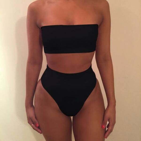 Shop Tube Top Split Two Piece Swimsuit Overstock 31823310