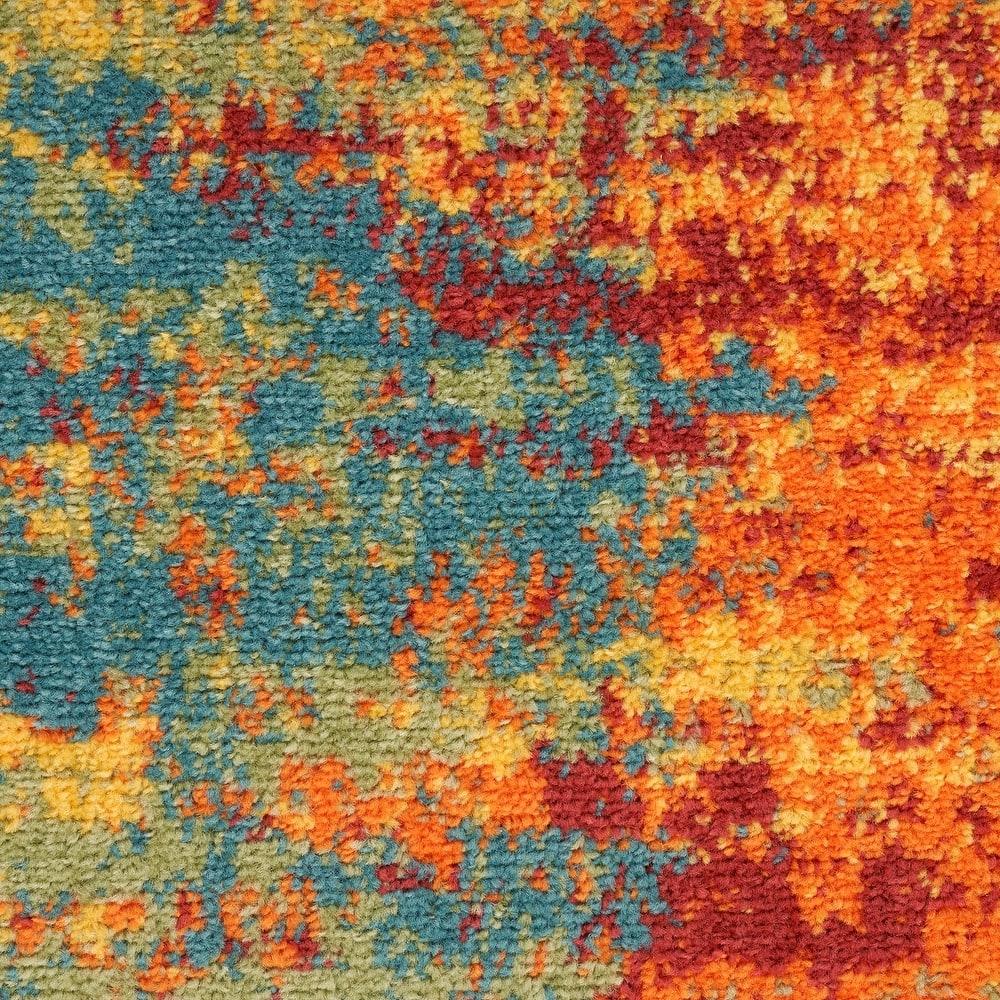 Nourison Essentials Indoor/Outdoor Red Abstract Area Rug