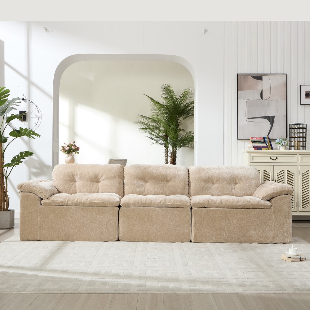 Modular Convertible Cushioned Sleeper Sofa Set