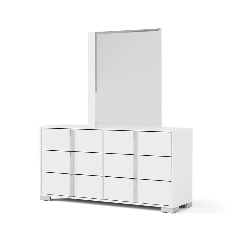 Furniture of America Erina Modern Glossy 5-Piece Panel Bedroom Set
