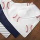 preview thumbnail 5 of 4, Baseball Sports Collection Fabric Bandana Baby Bibs (3 Pack Set) - Red and White Americana - 13.5 Inch x 11 Inch each