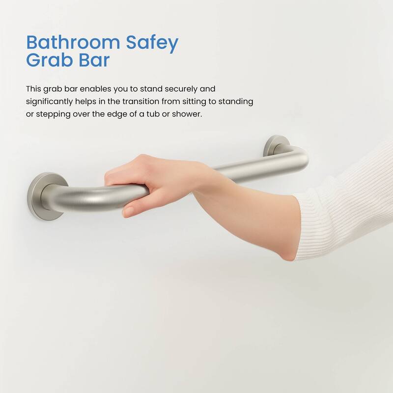 Bathroom Safety 18-Inch Length Stainless Steel Shower Grab Bar with Concealed Screws