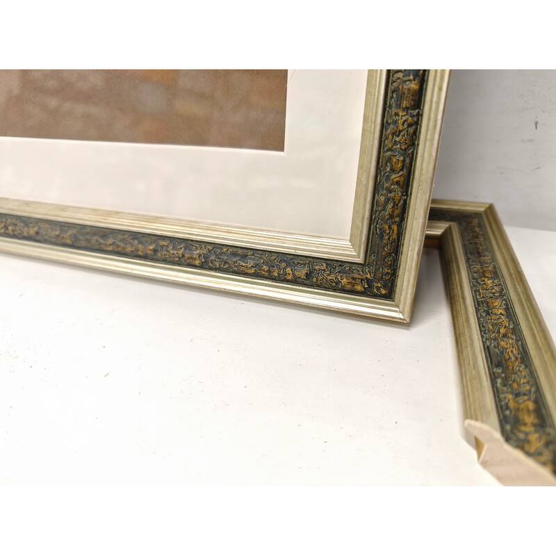 Solid Wood Picture Frame - Replaceable Canvas Art Frame with Organic Glass, Elegant Framed Wall Decor for Living Room