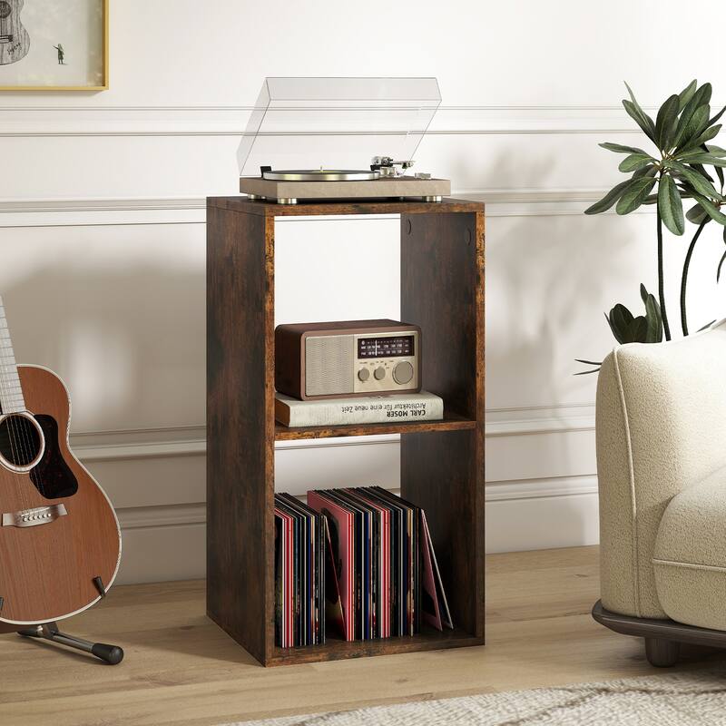 Gymax 2PCS 2-Cube Bookcase w/ Anti-tip Kit 2-Tier Open Back Bookshelf