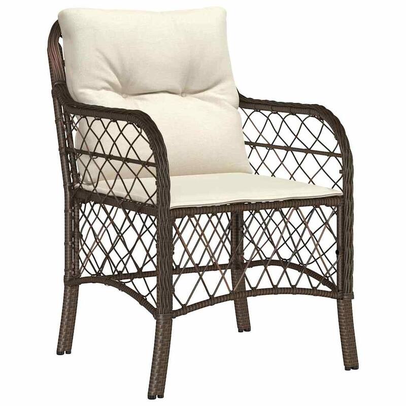 vidaXL Garden Dining Set with Cushion Poly Rattan