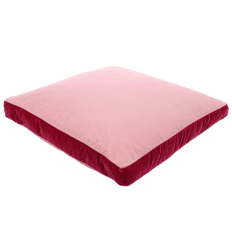 Jiti Indoor Modern Glam Squared Boxed Border Plush Velvet Square Throw Pillows Cushions for Sofa Chair 18 x 18