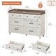 preview thumbnail 9 of 33, Farmhouse Kids Dresser with 5/6 Drawers, Wood Baby Dresser for Nursery