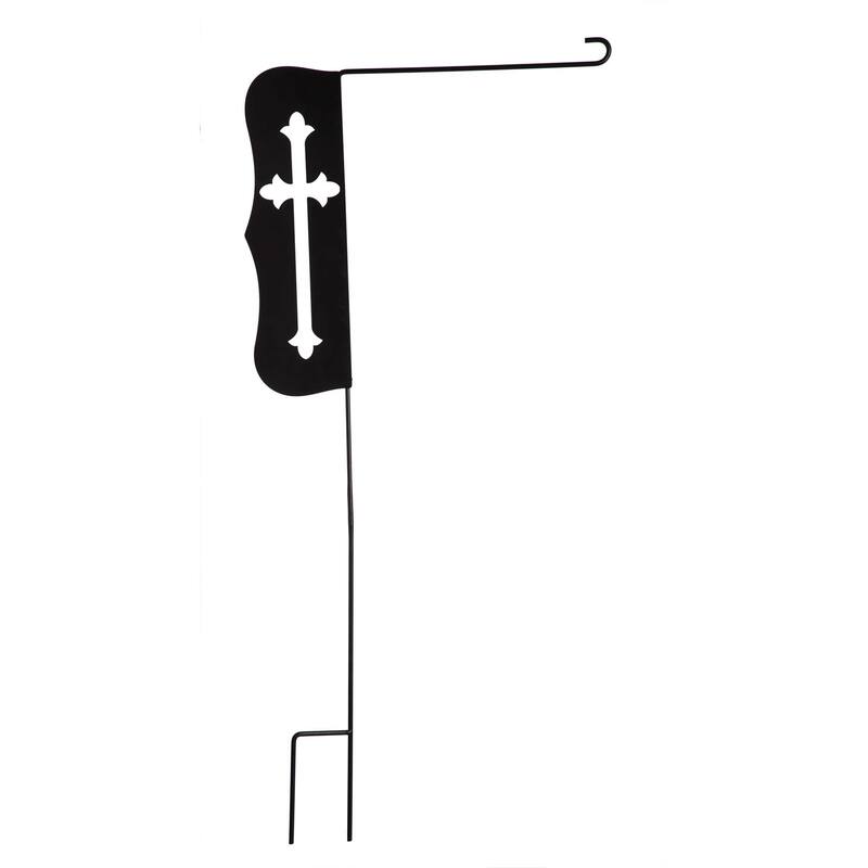 Cross Laser Cut Garden Flag Stand