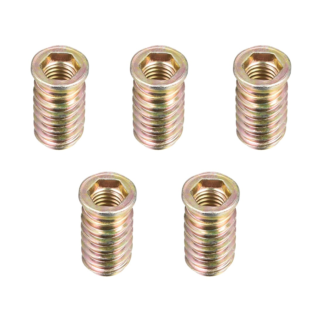 Wood Furniture M8x15mm Threaded Insert Nut Interface Hex Socket 50pcs
