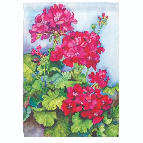 Green and Red Floral Printed Outdoor Garden Flag 18" x 13" - N/A