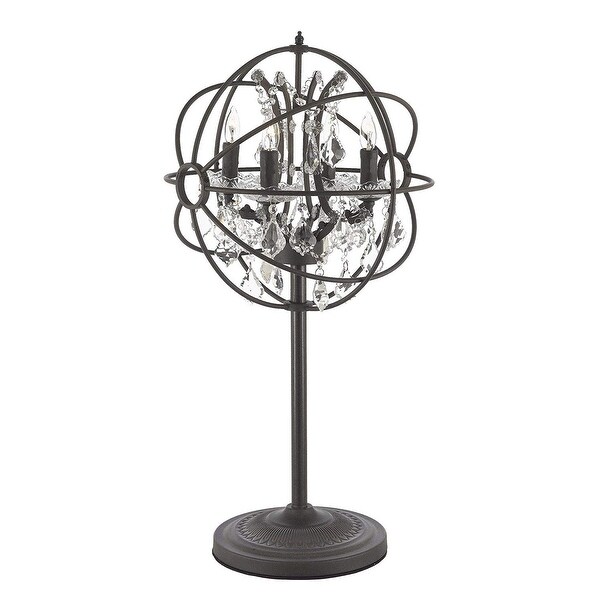 Shop Spherical Iron & Crystal 4 Light Table Lamp Desk Lamp ...