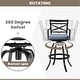 preview thumbnail 29 of 77, Outdoor Patio Bar Stools Aluminum Swivel Bar Chair with Sunbrella Cushion - 21.7 in W x 16.5 in D x 46 in H