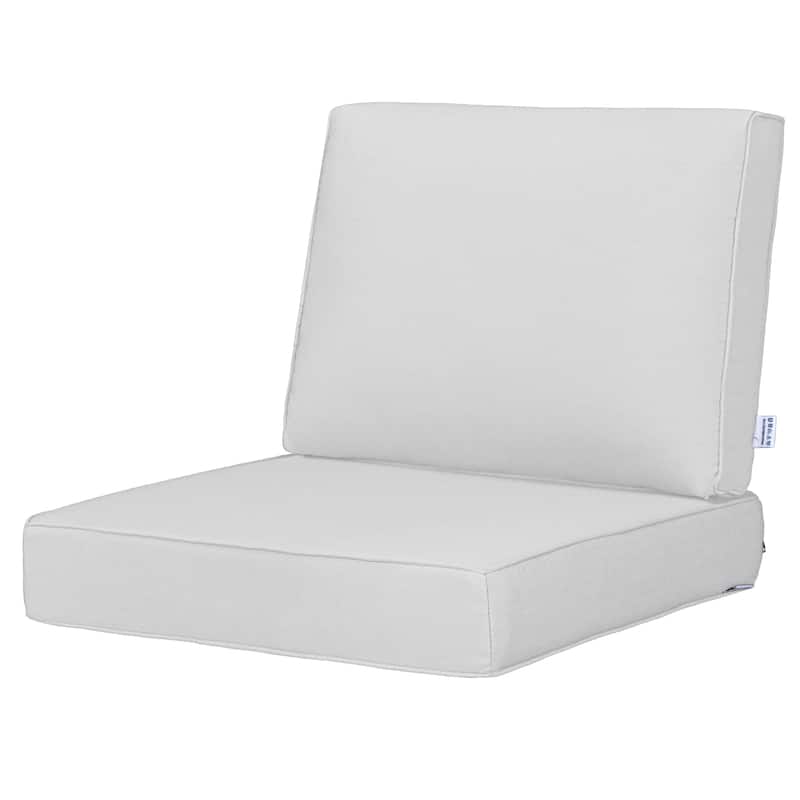 Modern 24" Outdoor Deep Seat Cushions Set, Outdoor Cushions for Chairs - 23" W x 24.5" D - White-4101