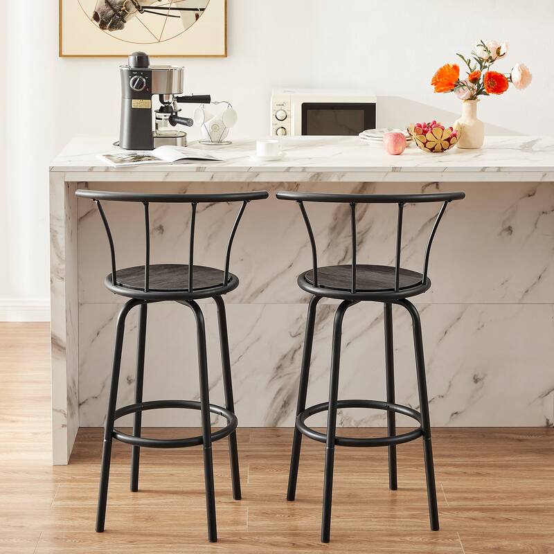 Javlergo Swivel Counter Bar Stools With Back, Set of 2