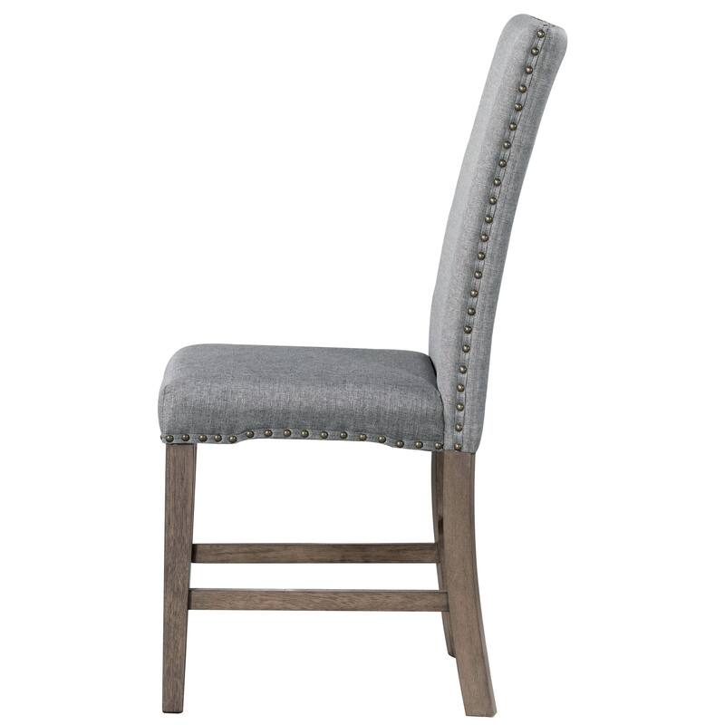 Wood 7Piece Dining Table Set Extendable Kitchen Table Set with