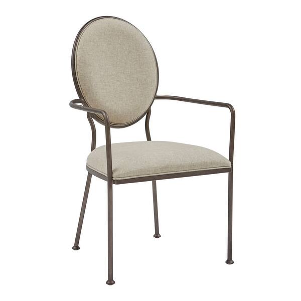 Delacora Hm Ds D192 141 23 1 2 Wide Metal Framed Linen Upholstered Neutral Linen Overstock