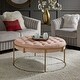 preview thumbnail 4 of 24, Perdita Gold Finish Velvet Round Tufted Ottoman by iNSPIRE Q Bold