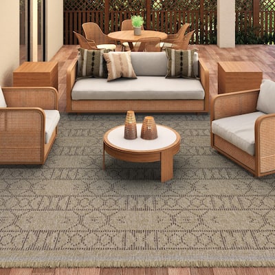 Dream Decor Rugs Triballe Briggs Brown Indoor Outdoor Area Rug
