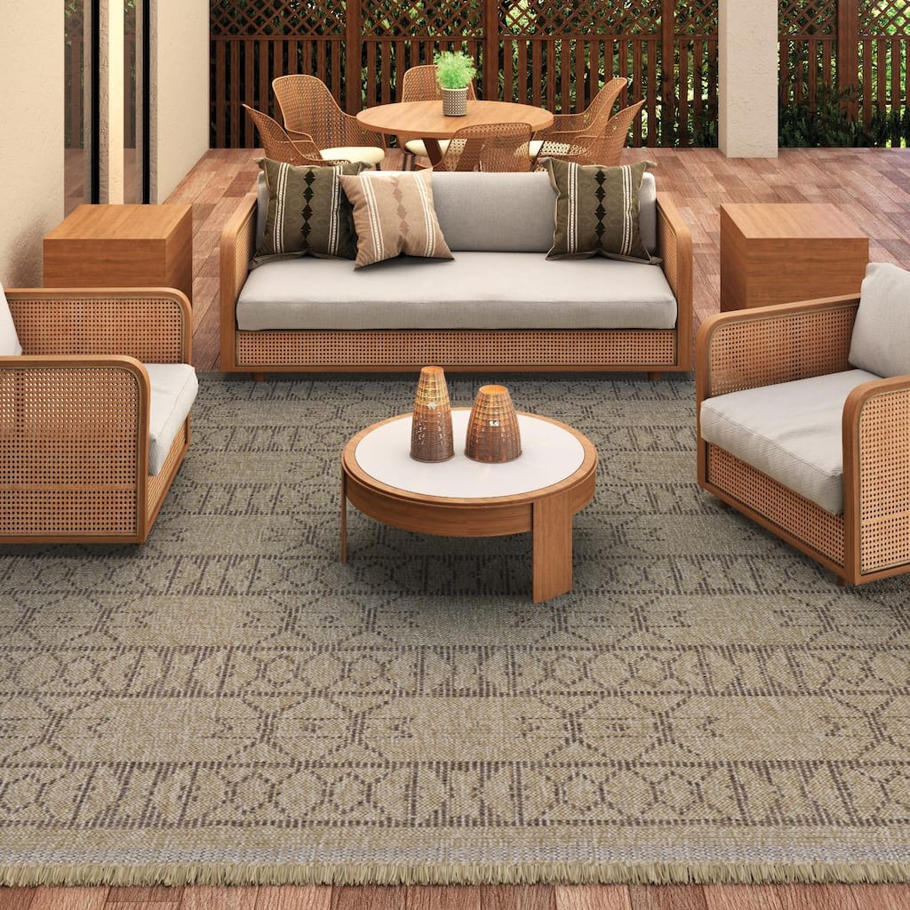 Dream Decor Rugs Triballe Briggs Brown Indoor Outdoor Area Rug