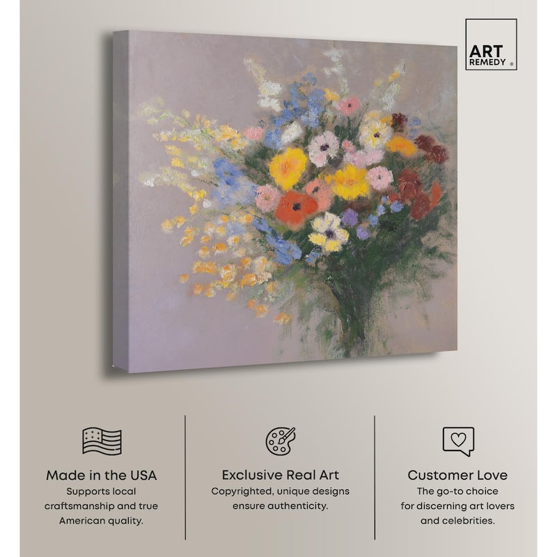 Meadow Flowers Canvas by Art Remedy, Gallery Wrapped