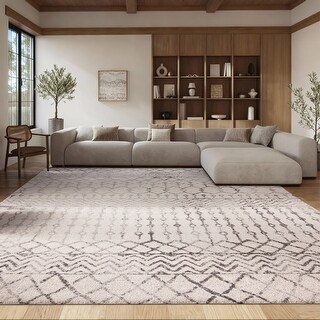 SAFAVIEH Tulum Lelya Moroccan Boho Tribal Rug - Navy/Ivory - 5'3" x 7'6"
