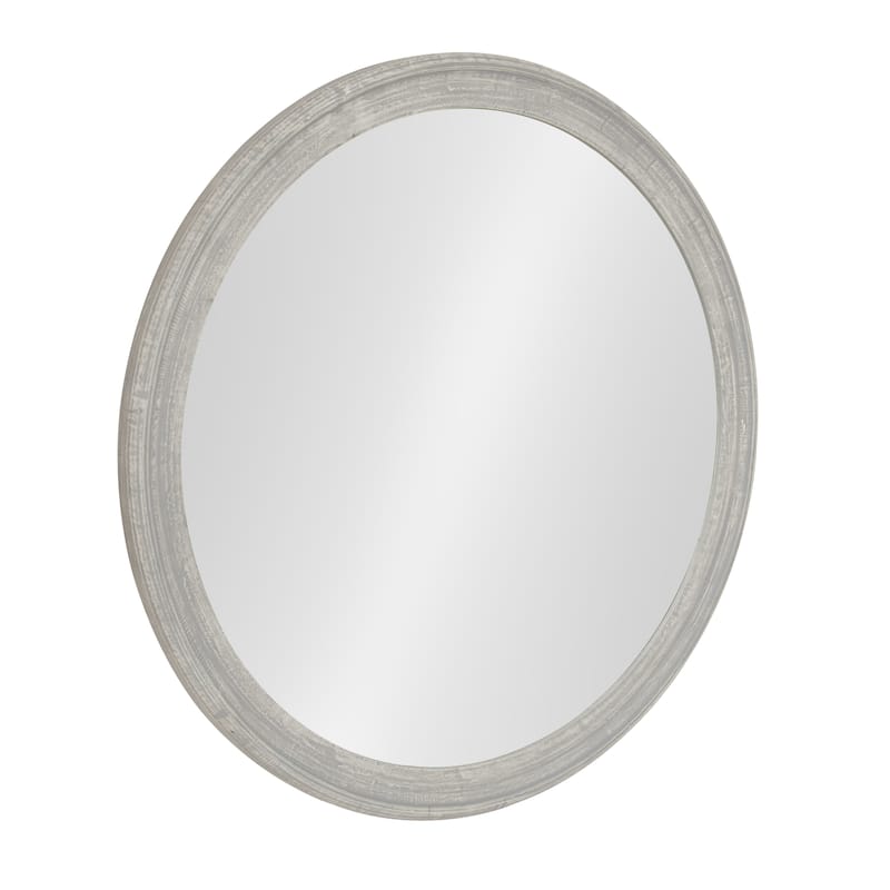 Kate and Laurel Mansell Wood Framed Wall Mirror - 28" Diameter