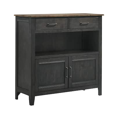 Harper 48" Wide Sideboard with 2 Shelves and 2 Drawers, Brushed Brown & Pecan