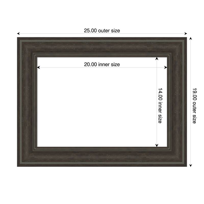 Amanti Art Shipwreck Black Framed Dry Erase Magnetic Board - 25 x 19 in - Shipwreck Greywash