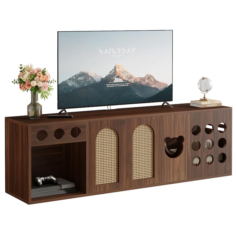 Extra Large TV Stand, 70.9'' TV Console Cabinet for 70/75/80 Inch TV, Entertainment Center with Storage Cabinets for Living Room