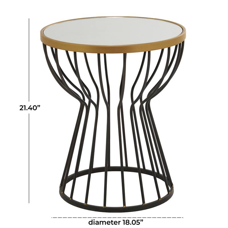 Black Metal Contemporary Accent Table - 18 x 18 x 21