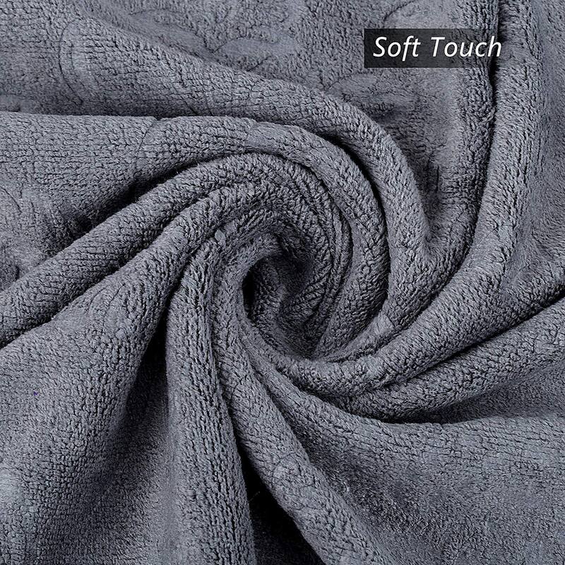 Oversized Diamond/Floral Embossed Bath Towel Set Elegant Towel 30"x60"