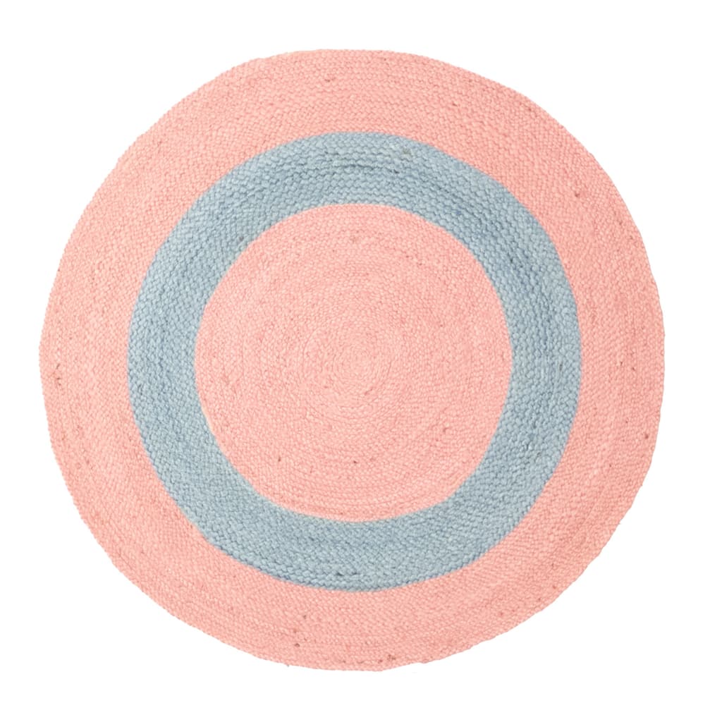 ECARPETGALLERY Braided Weave Palas Denizli Salmon Jute Rug - 3'3 x 3'3