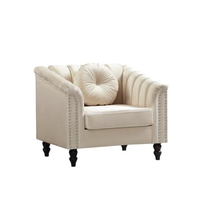 White Microfiber Living Room Chair